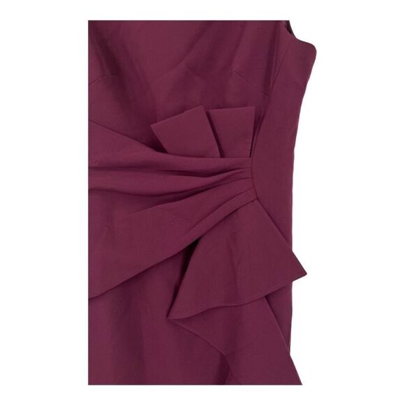 ELIZA J CASCADING RUFFLE Front PLEATED Waist EVENING GOWN Wine size 2 NWT $188 - Picture 3 of 6